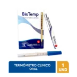 Termómetro clínico oral Bio Temp de mercurio para medición precisa de temperatura corporal en Lima y Perú