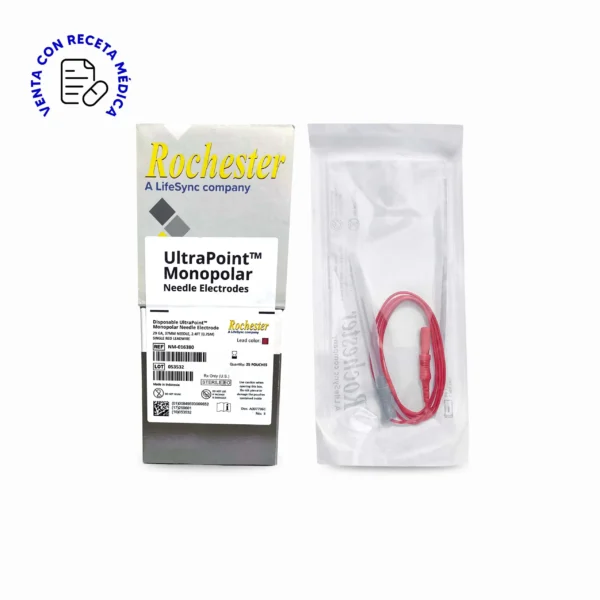 Aguja monopolar Rochester 29GA x 37mm para electromiografía, electrodo desechable en Lima y Perú