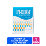 EPIDERM - LAMINA DE GEL DE SILICONA 3 X 3 X 0.9 CM