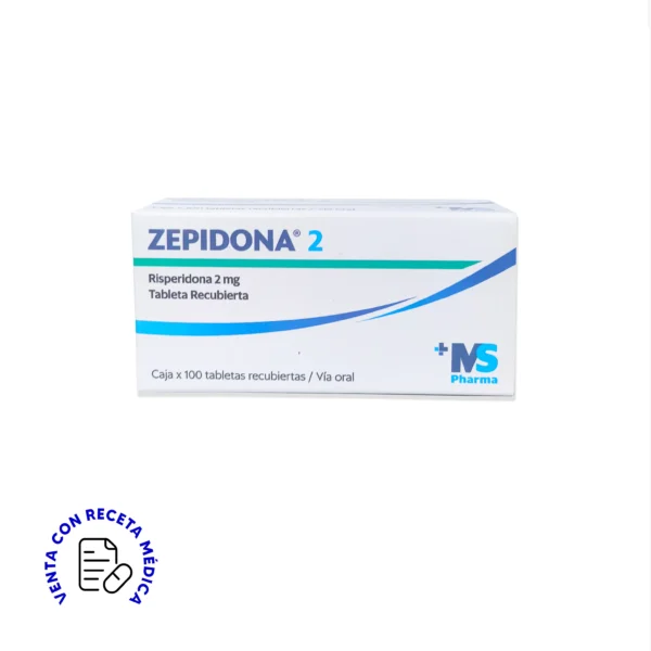 Risperidona 2mg Zepidona tabletas para esquizofrenia y trastorno bipolar en caja de 100 unidades en Lima y Perú