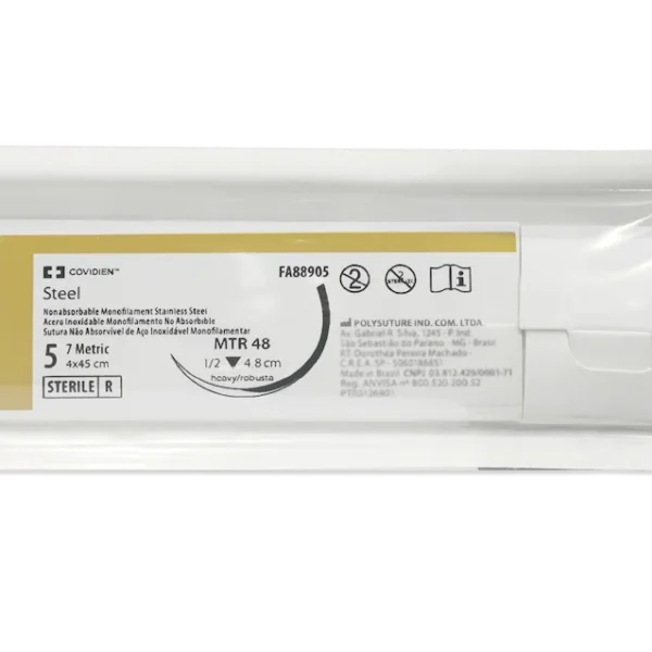 Steel sutura no absorbible COVIDIEN acero inoxidable monofilamento